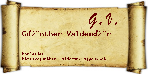 Günther Valdemár névjegykártya